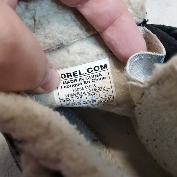 Sorel Black Leather Snow Mud Rain Outdoor Winter Fancy Heel Duck Boot Women 10 - Picture 8 of 8